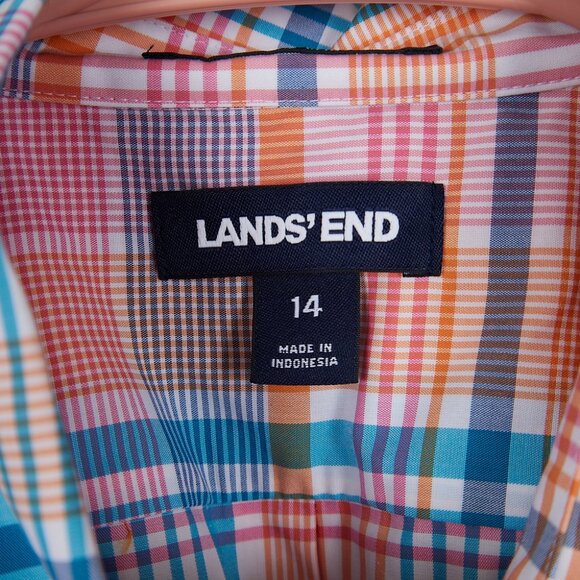 Lands' End Supima Cotton Button Front Top Women's 14 NWOT - Picture 4 of 7